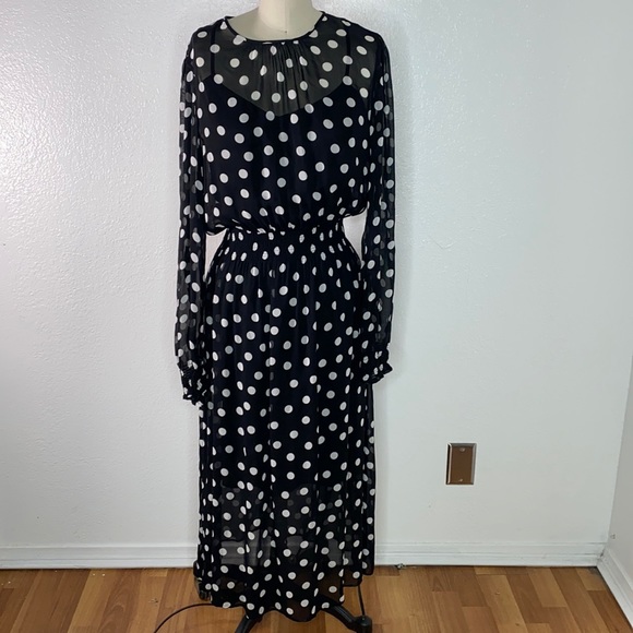 ZARA black and white polka dot fun party dress S - Picture 2 of 8